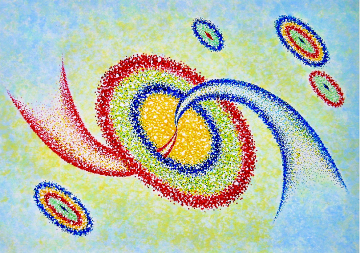 (2007) Espansione cosmica E 112 acrilico su cartoncino cm 75×57