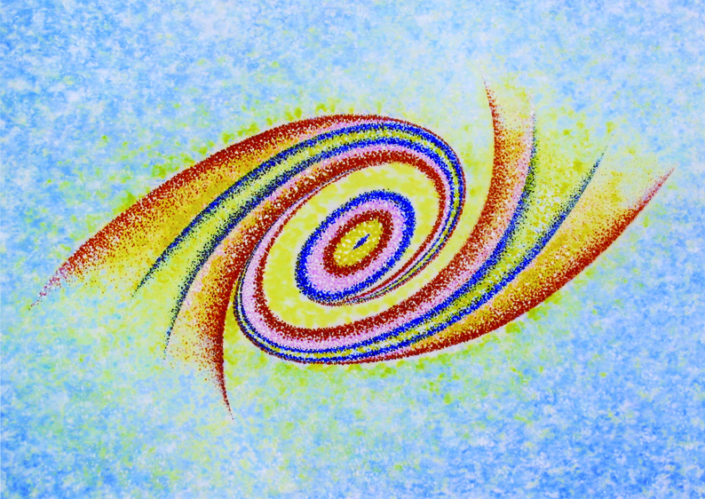 (2007) Espansione cosmica. Acrilico su tavola. cm 70×50