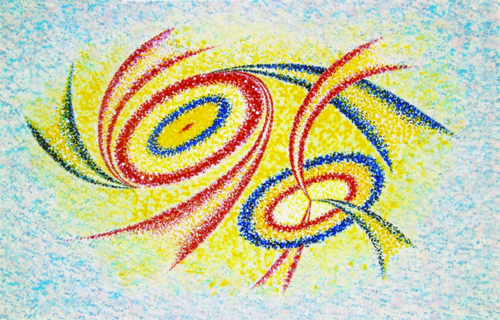 (2008) Espansione cosmica. Acrilico su supporto telato. cm 70×50