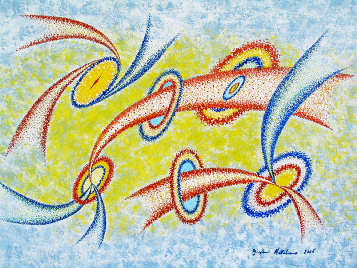 (2006) Espansione cosmica, acrilico su tavola- cm 70×50